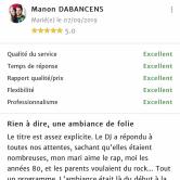 Posté par Manon sur notre fiche Mariages.net - Avis sur Airus Sound