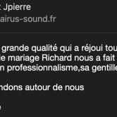 eMail envoyé par Michelle et Jean-Pierre - Avis sur Airus Sound