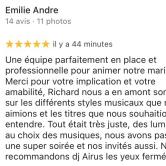 Posté par Emilie sur notre fiche Google - Avis sur Airus Sound Landes